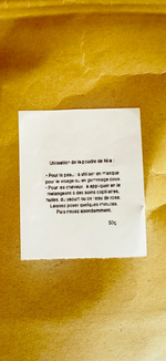 Poudre de Nila 50 g, mode d'emploi au dos du sachet
