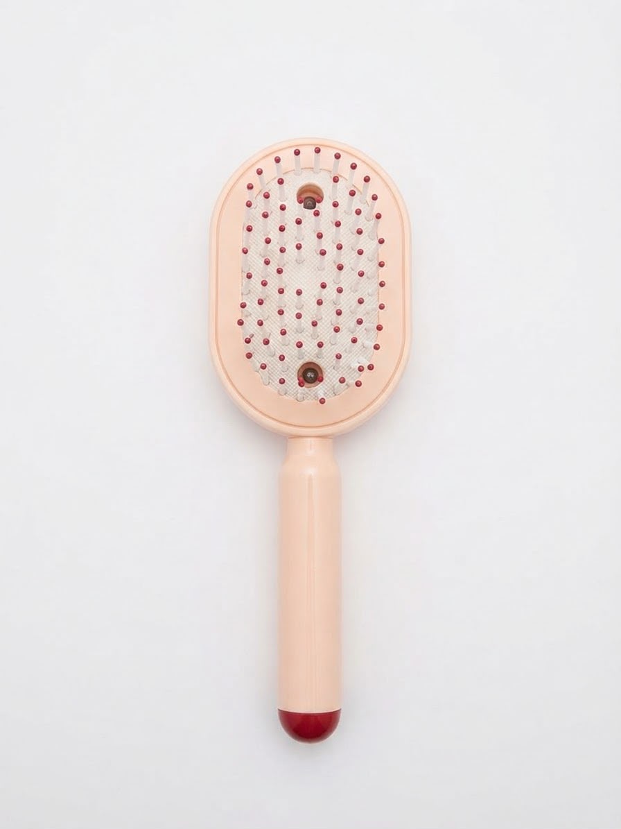 Brosse à cheveux rose poudré, côté picots