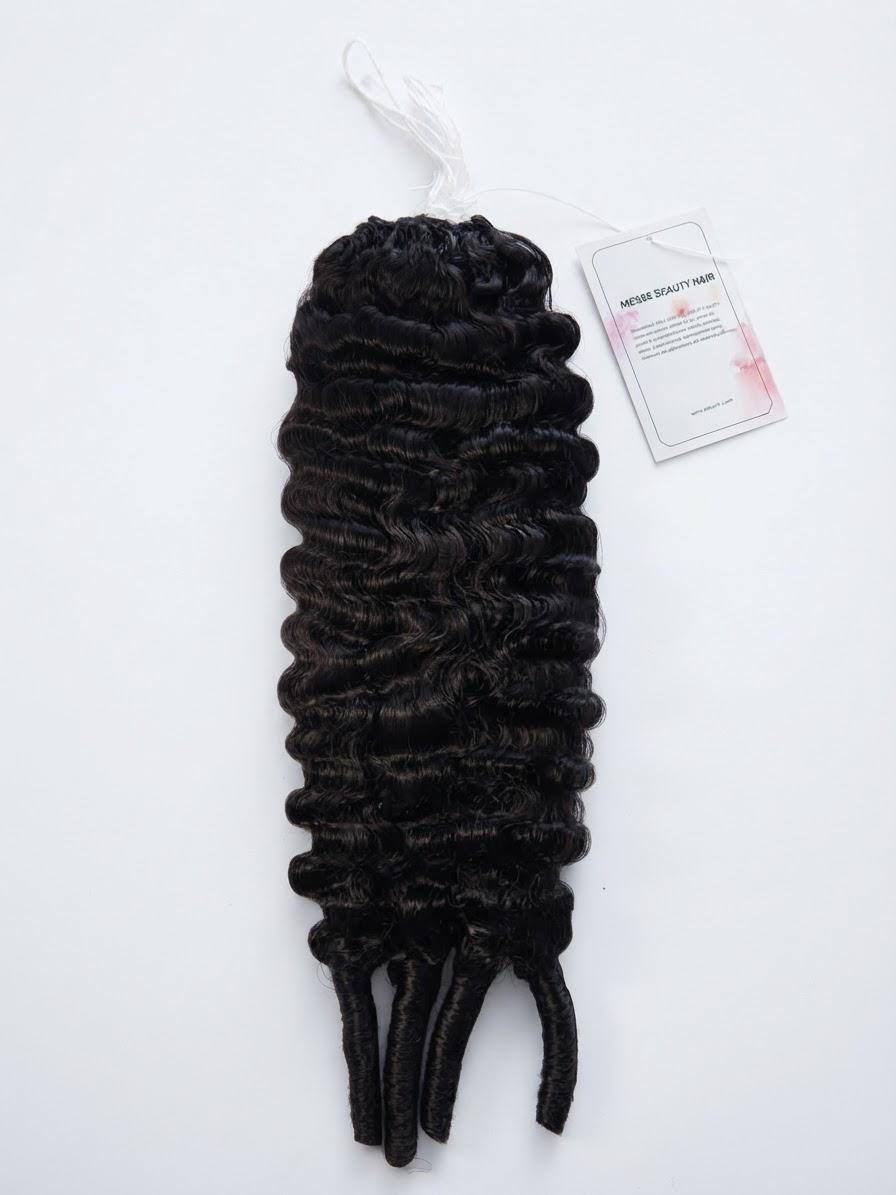 Mèche complète burmese curly 22 pouces en cheveux naturels, étiquette Messe Beauty Hair