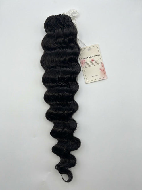 Mèche complète loose deep 20 pouces en cheveux naturels, étiquette Messe Beauty Hair