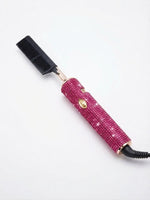 Peigne chauffant à strass rose fuchsia, vue d'ensemble